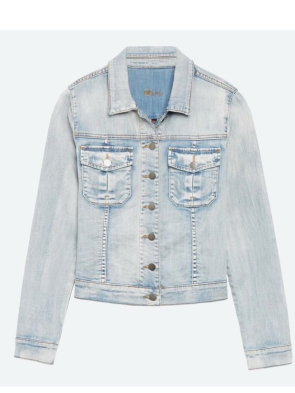 KUT from the Kloth Amelia women’s denim trucker jacket size s light wash